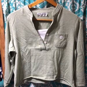 Vintage‎ Cathy Daniels Green 3/4 Sleeve Shirt